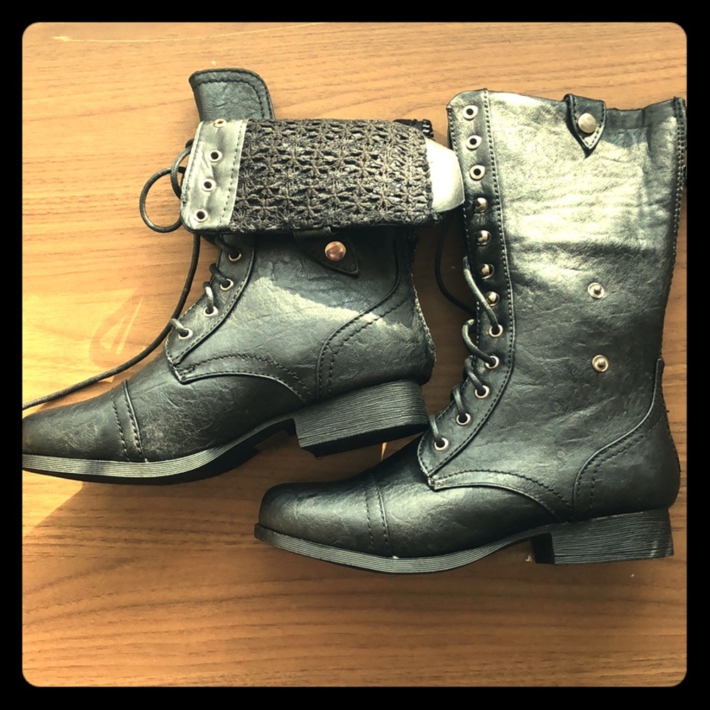 Black Lace Up Boots